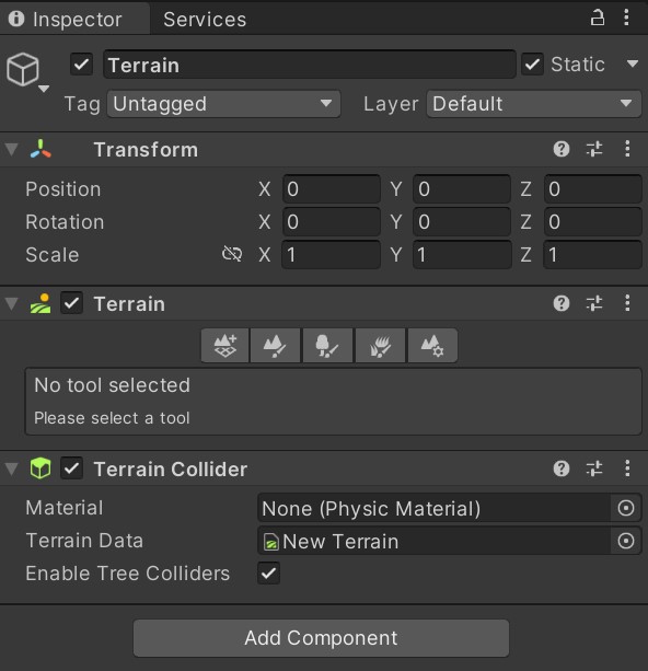 Terrain の設定項目