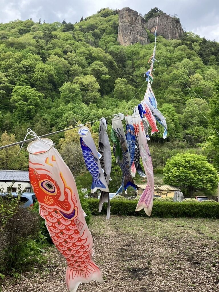 道の駅たけやま：鯉のぼり最前列