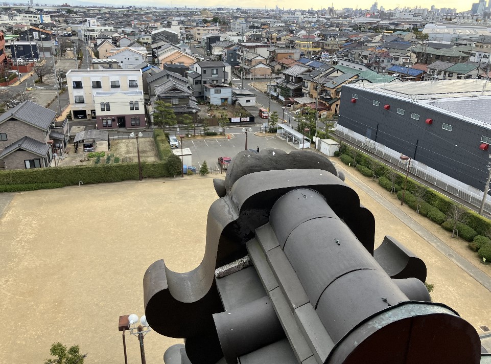 清洲城の天守閣からの景色(正面)