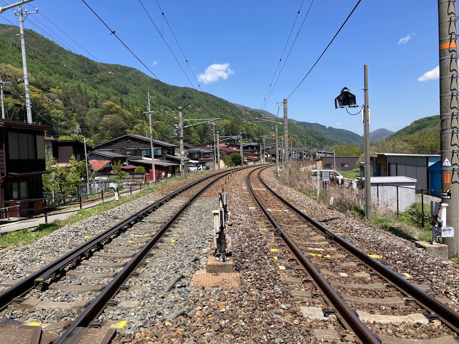 奈良井宿：線路