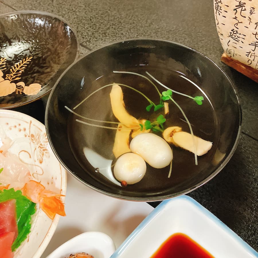 信勝館 夕食 松茸のお吸い物